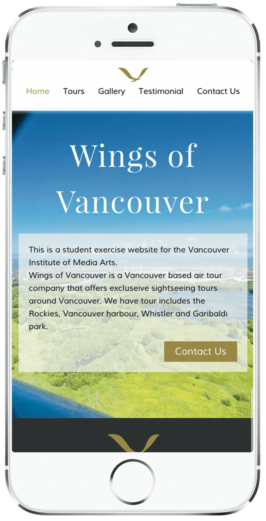 Wings of Vancouver mobile - Home